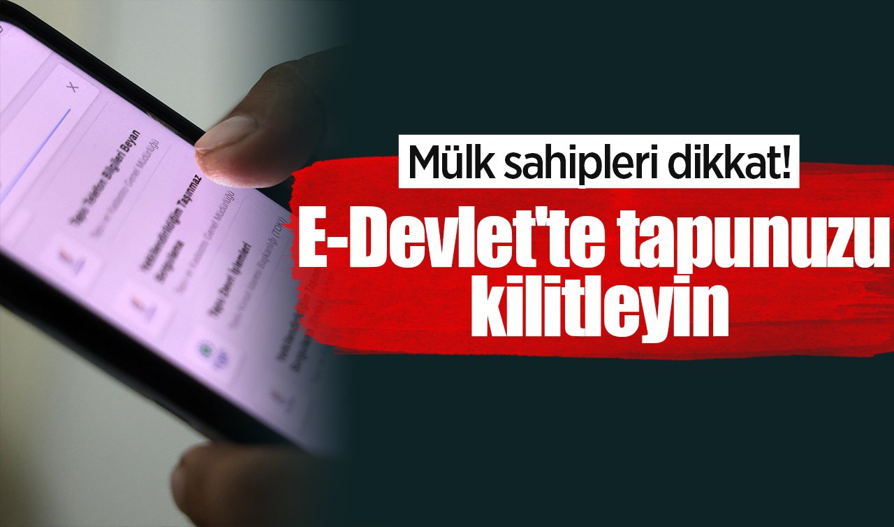 Mülk sahipleri dikkat! E-Devlet’te tapunuzu kilitleyin