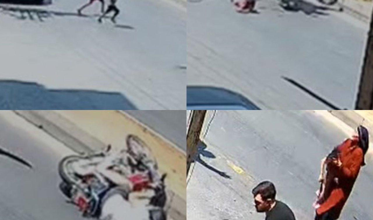 Feci kaza kamerada: Motosikletlinin çarptığı 2 çocuktan biri öldü