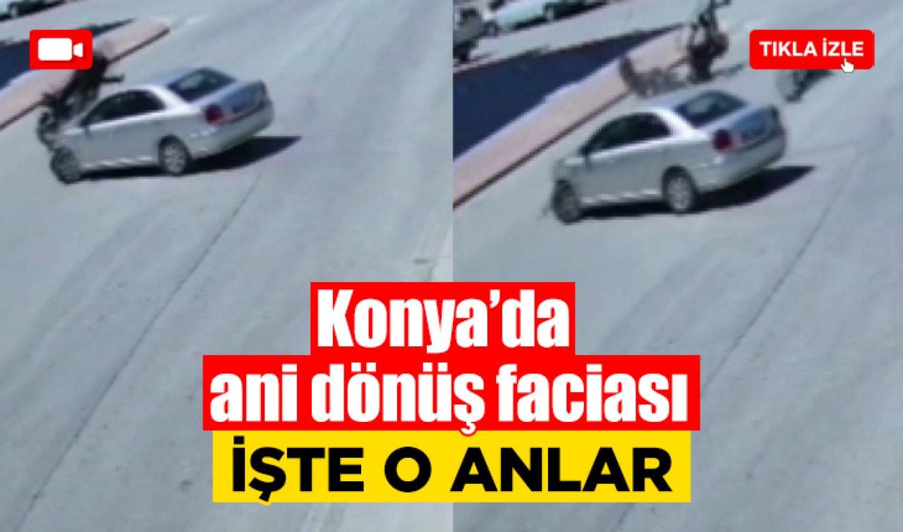 Konya’da ani dönüş faciası: Motosiklet sürücüsü yaralandı
