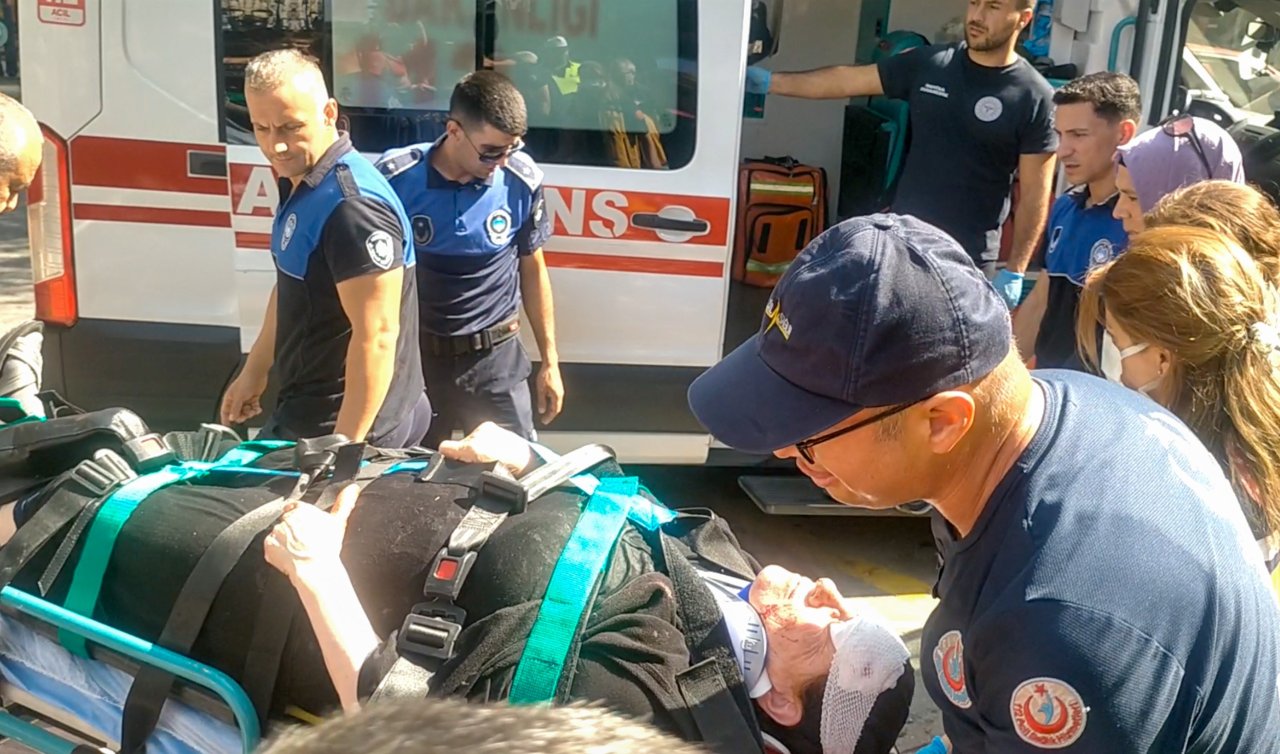 Sürücünün tansiyonu düştü araç önündeki araca çarpıp mağazaya daldı