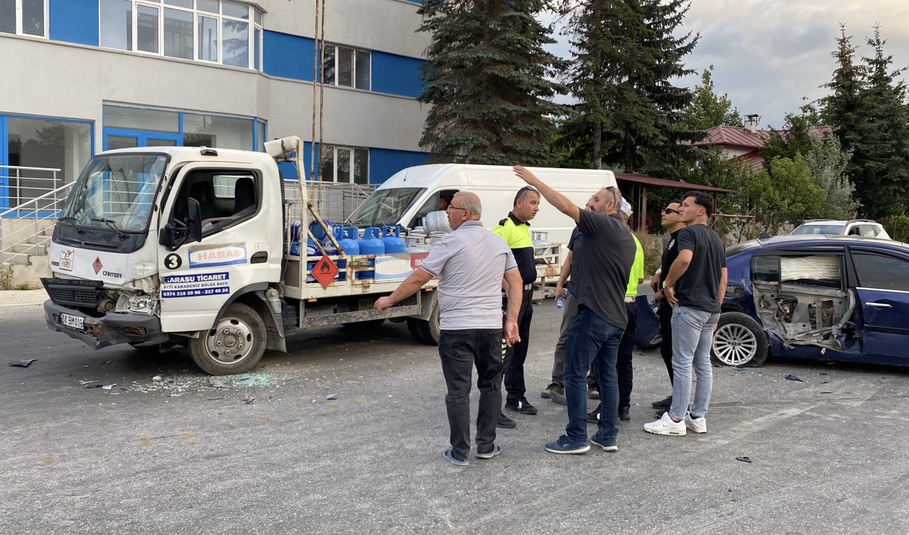 Facianın eşiğinden dönüldü: Tüp yüklü kamyon kazaya karıştı
