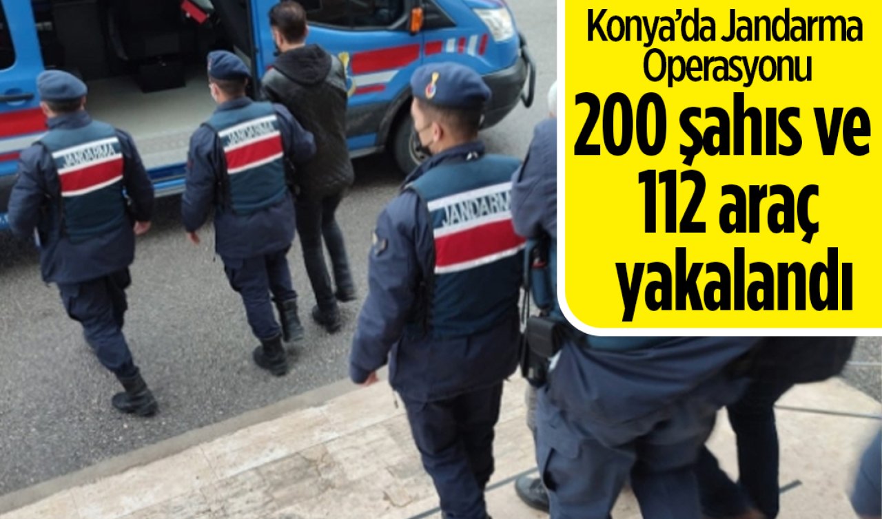 Konya’da Jandarma Operasyonu: 200 şahıs ve 112 araç yakalandı