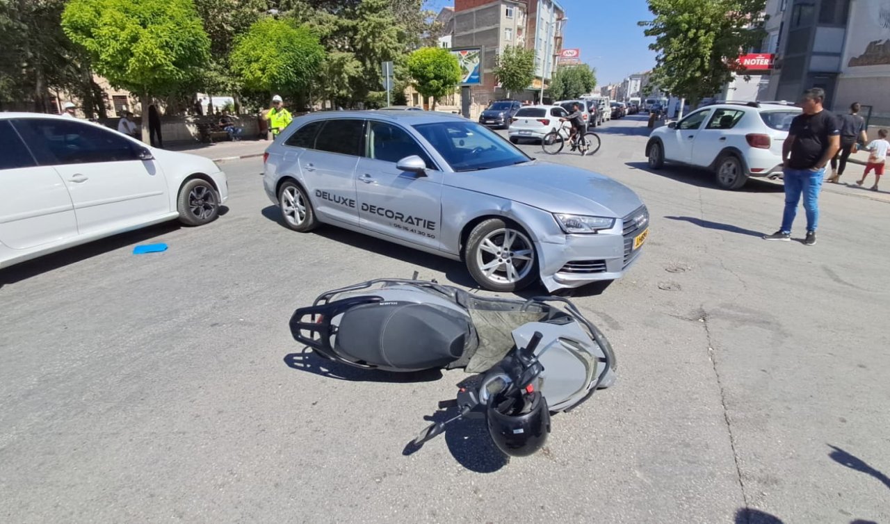 Otomobil ile motosiklet çarpıştı: 1 yaralı