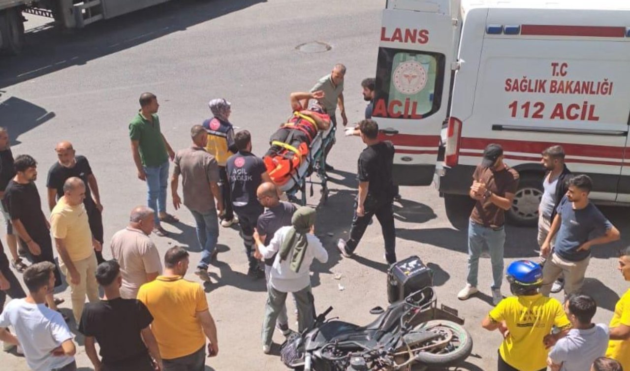 Tır motosiklete çarptı: 1 yaralı