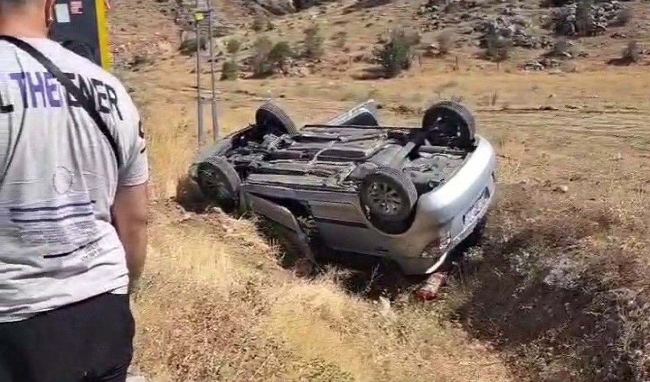Kontrolden çıkan otomobil şarampole yuvarlandı: 2 yaralı