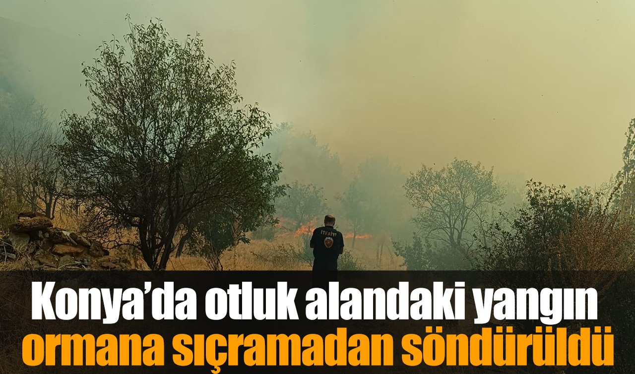 Konya’da otluk alandaki yangın ormana sıçramadan söndürüldü