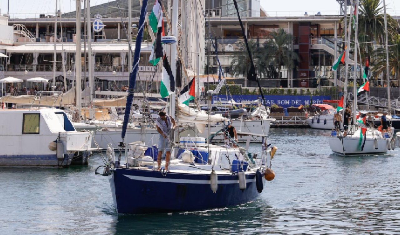 Onlarca tekne İsrail’in ablukasını kırmak ve Filistin ile dayanışma için Akdeniz’de yelken açtı