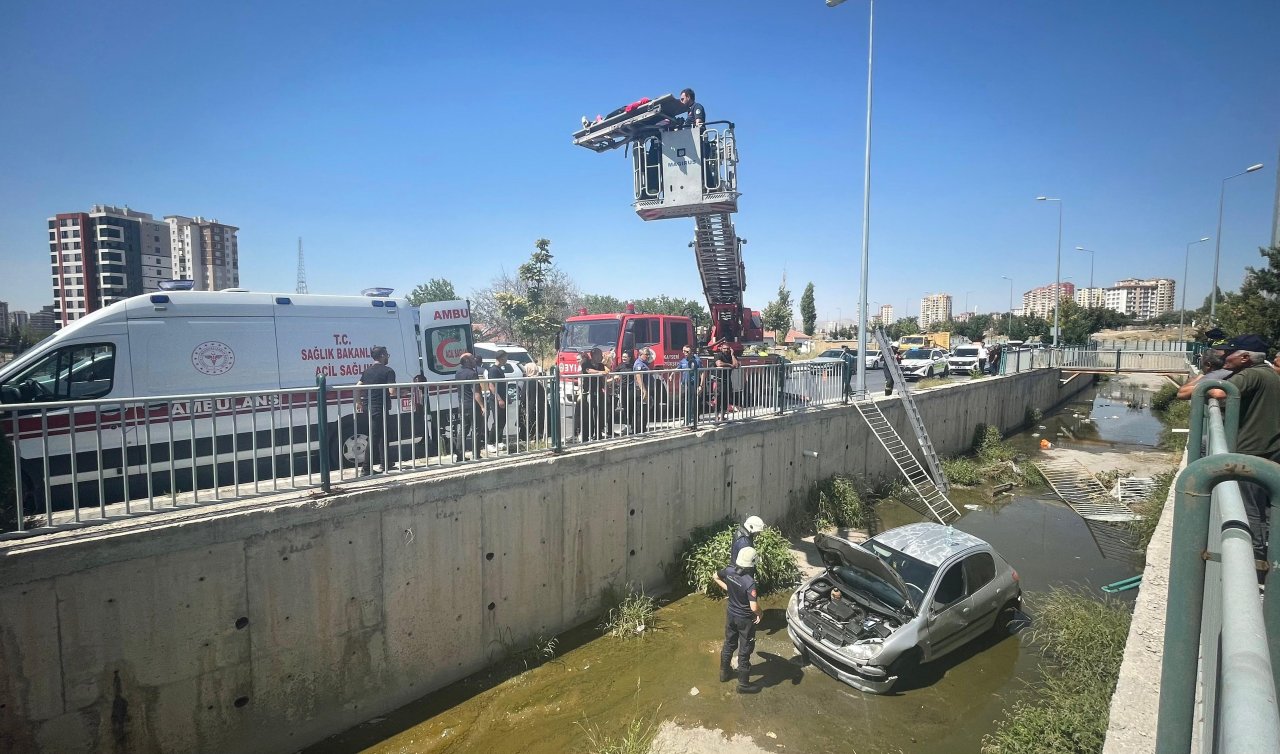 Kontrolden çıkan otomobil su kanalına düştü: 1 yaralı