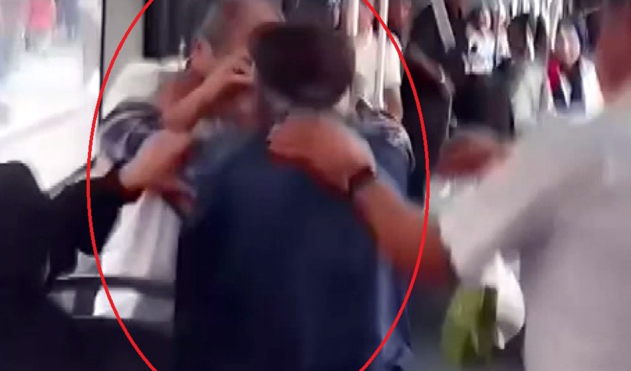 Belediye otobüsüne önce binme kavgası kamerada