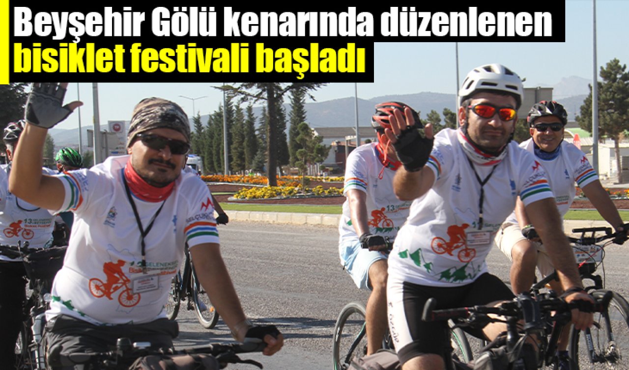 Beyşehir Gölü kenarında düzenlenen bisiklet festivali başladı