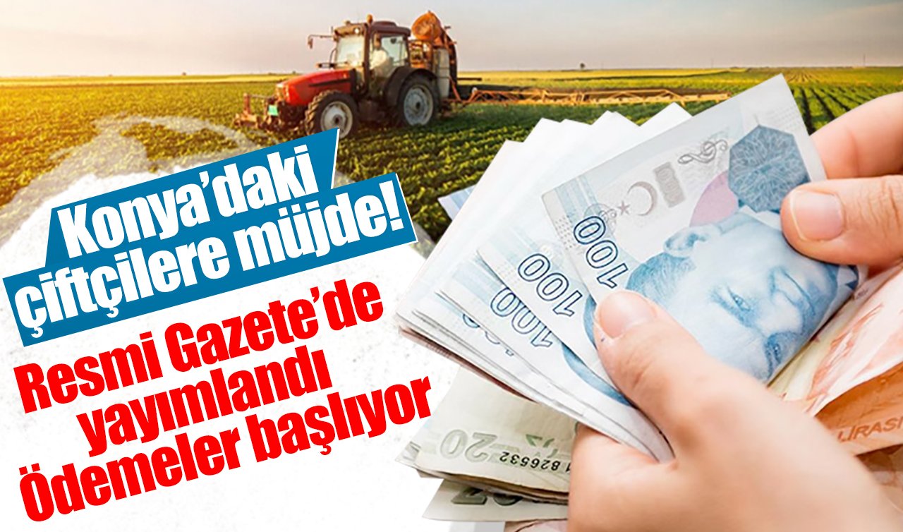 Konya’daki çiftçilere müjde! Resmi Gazete’de yayımlandı: Ödemeler başlıyor
