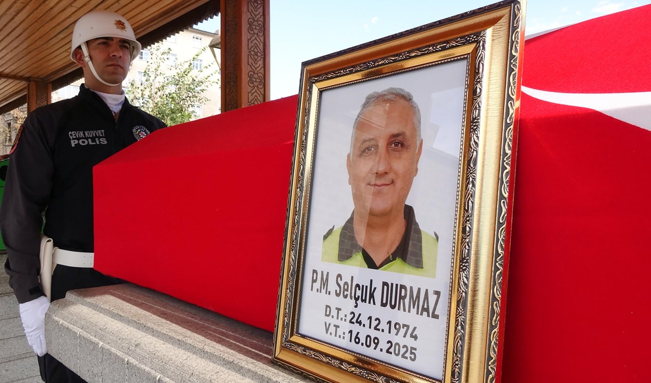 Aort damarı yırtılan trafik polisi son yolculuğuna uğurlandı