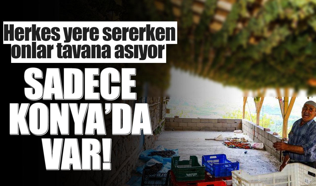 Sadece Konya’da var! Herkes yere sererken onlar tavana asıyor