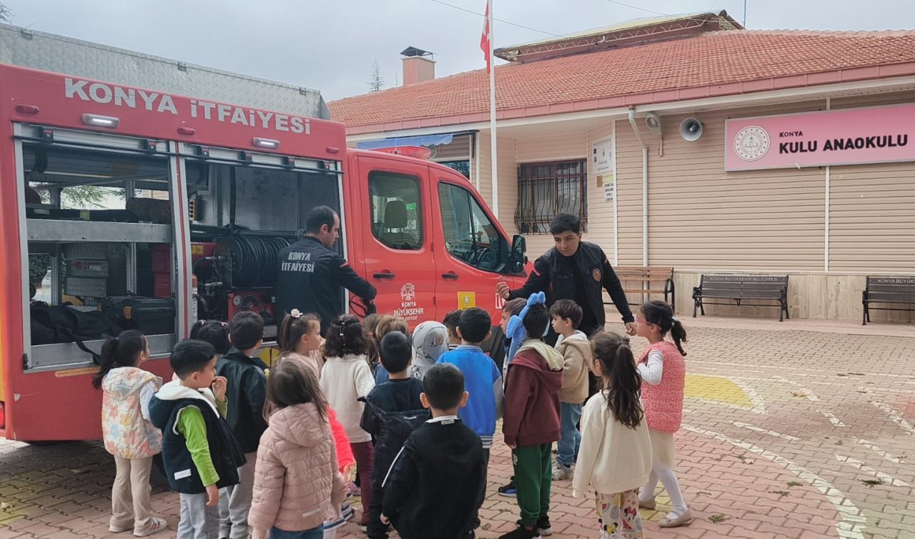 Kulu’da itfaiyeden minik öğrencilere eğitim
