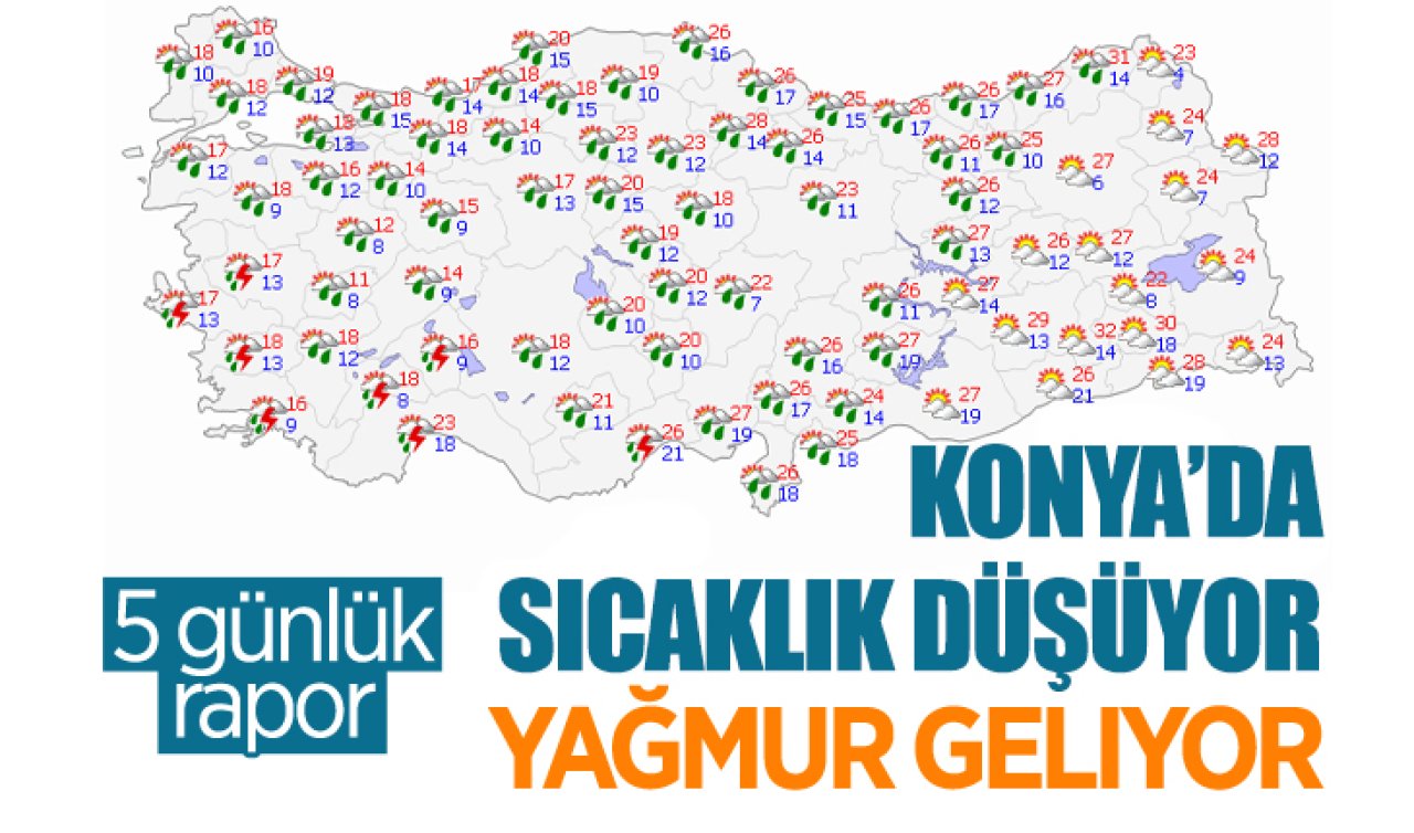 Konya’da sağanak yağış ve soğuk hava uyarısı! 10 derece birden düşüyor