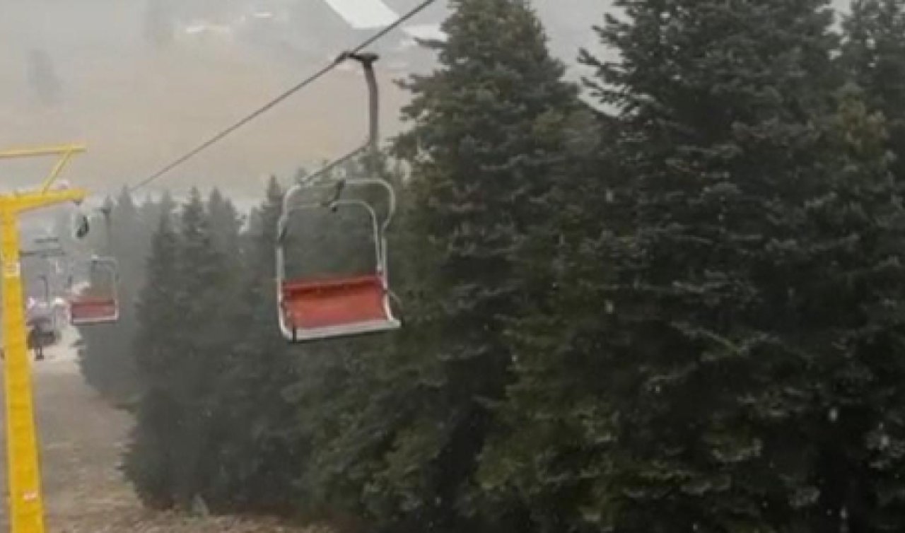 Uludağ’da mevsimin ilk karı yağdı