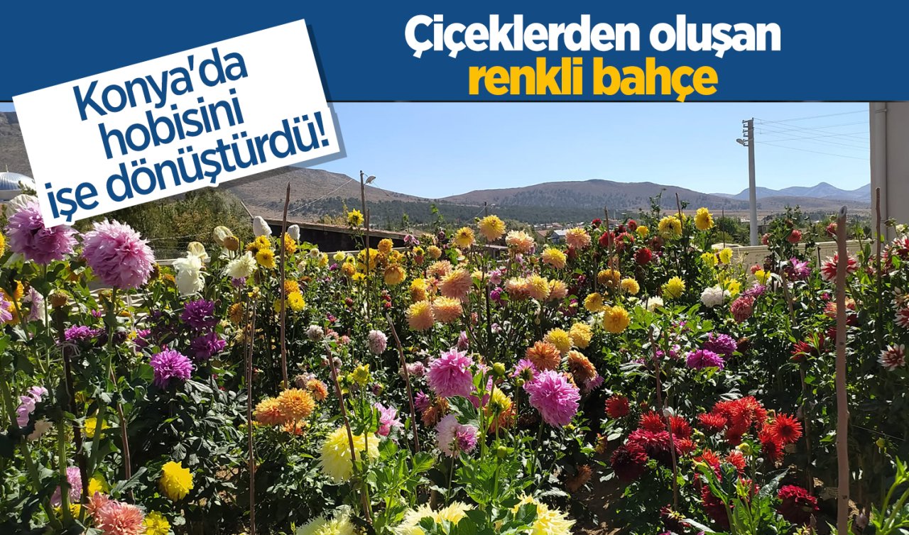 Konya’da hobisini işe dönüştürdü! Çiçeklerden oluşan renkli bahçe