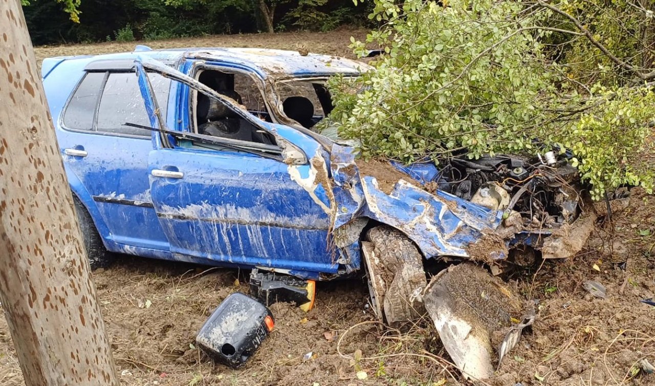 Otomobil tarlaya uçtu:1 yaralı 
