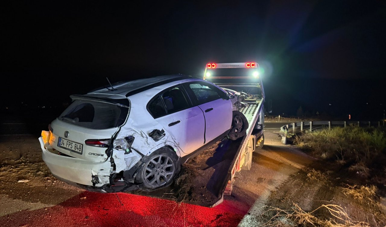 Takla atan otomobilde 4 kişi yaralandı