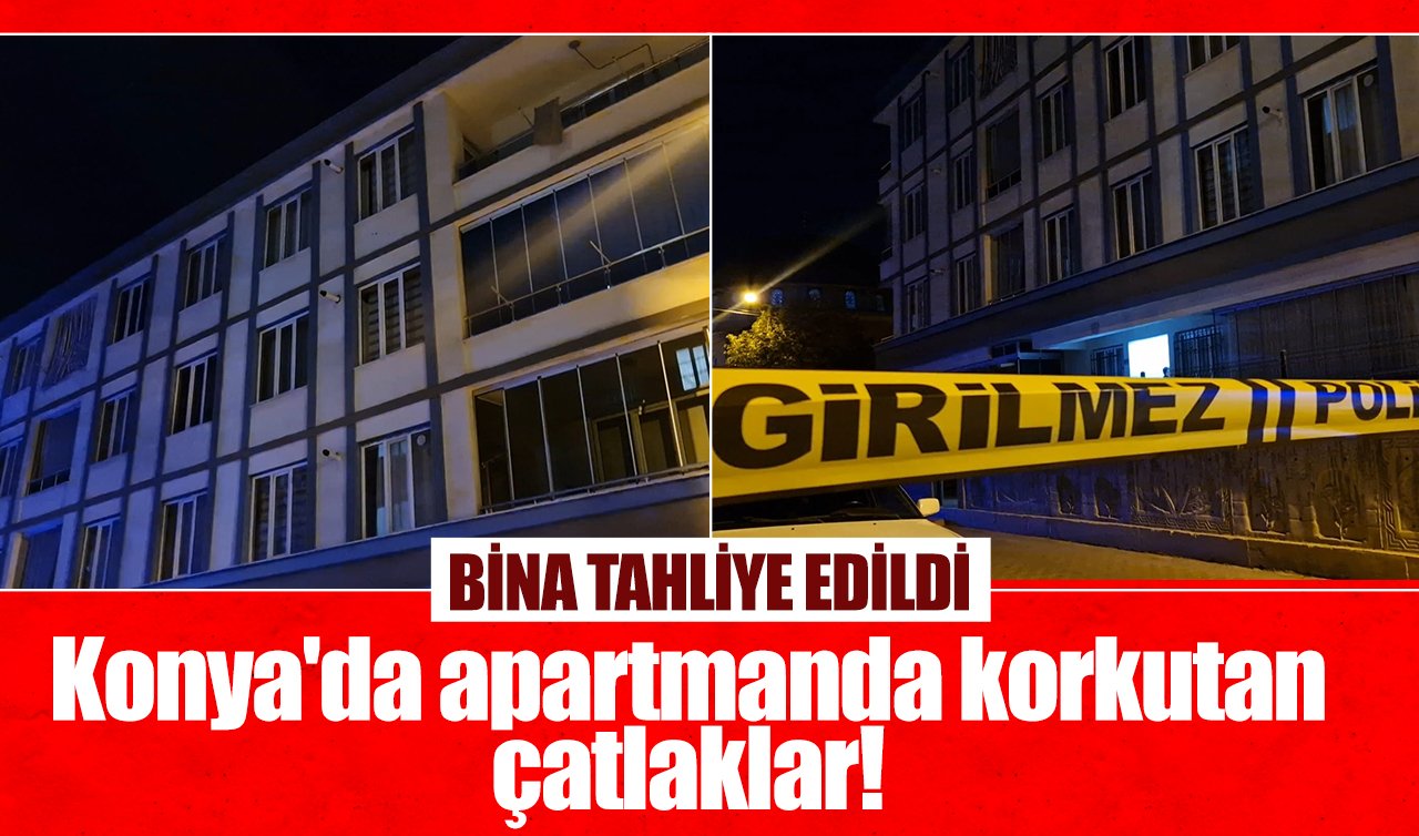 Konya’da apartmanda korkutan çatlaklar! Bina tahliye edildi
