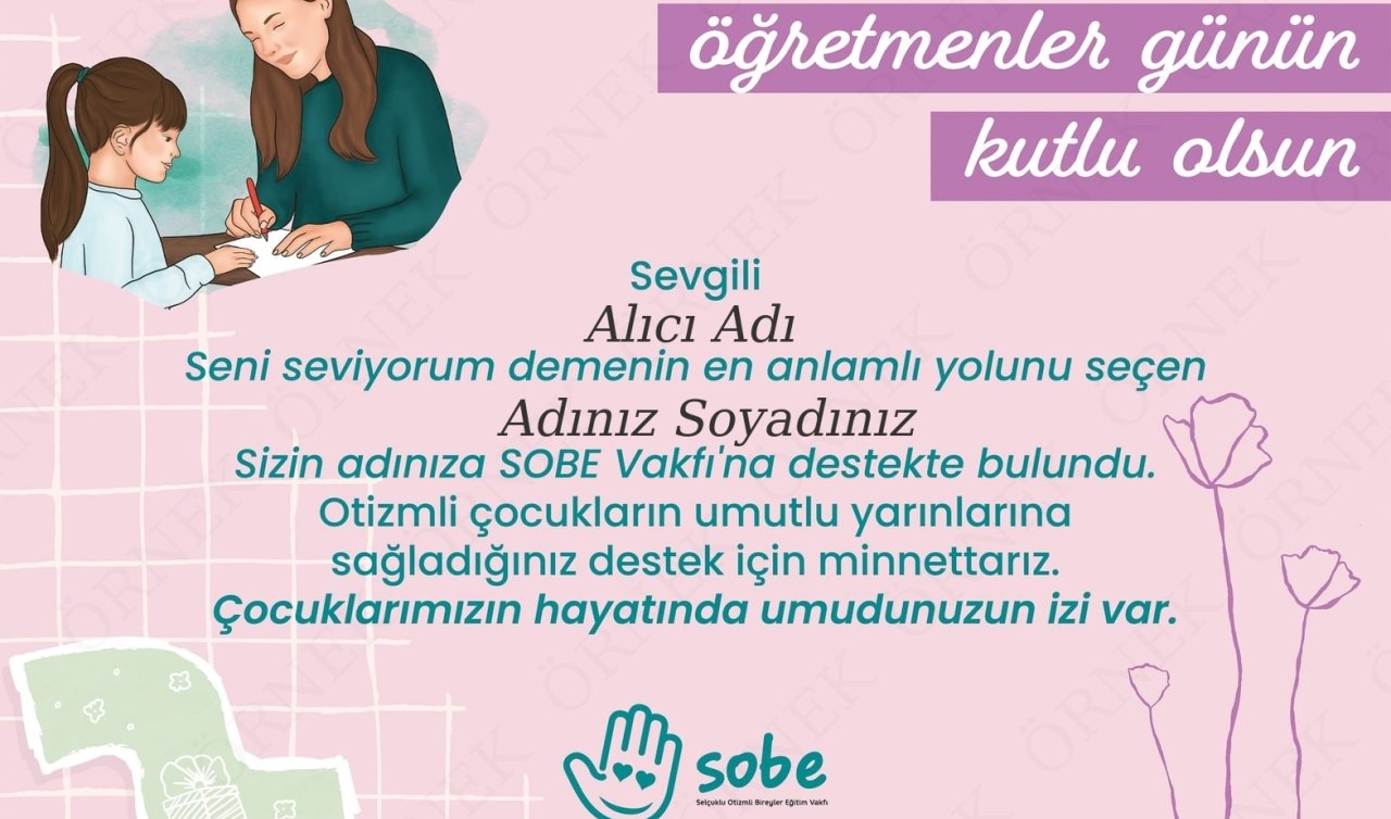 SOBE’den Öğretmenler Günü’ne özel anlamlı proje