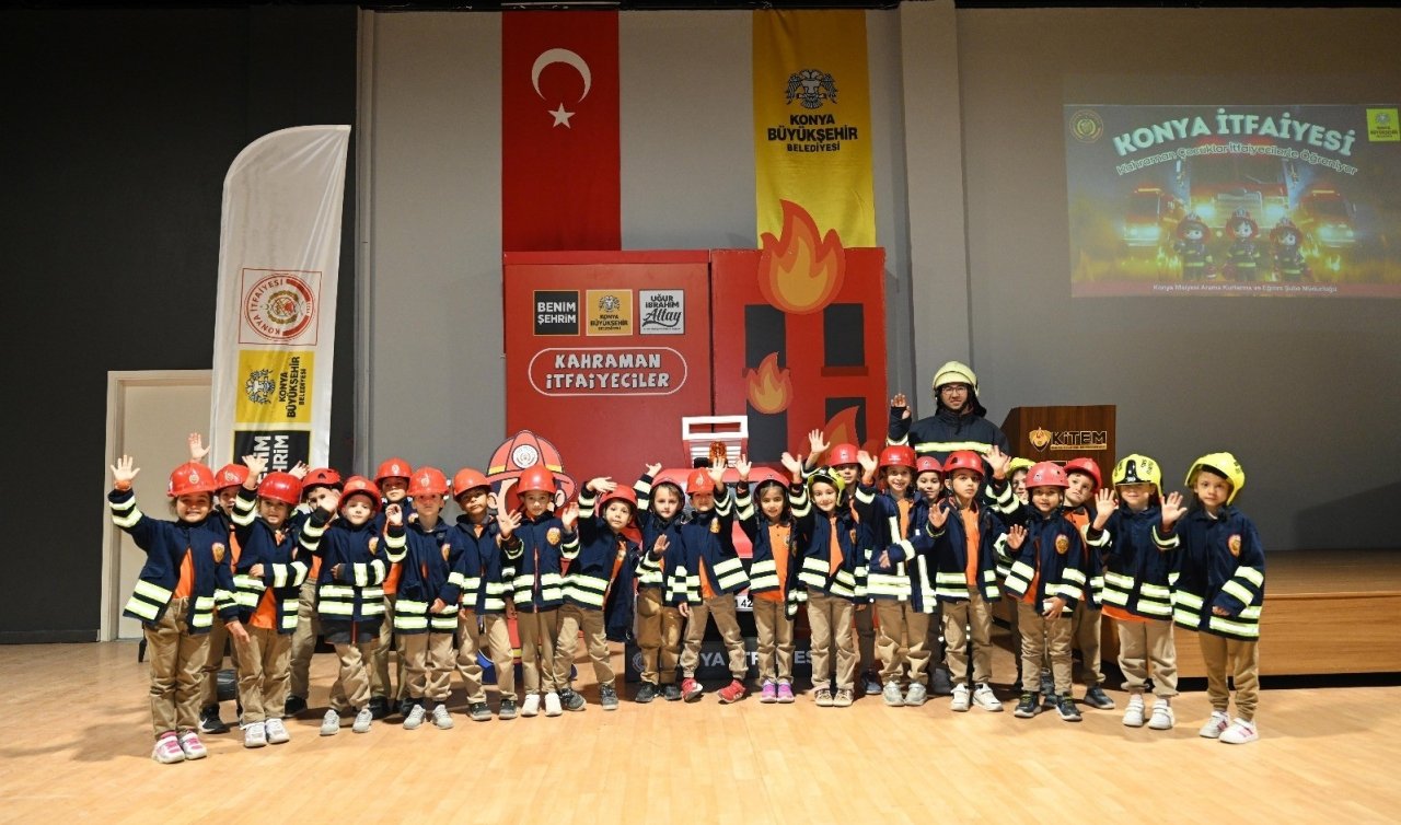 Konya’da “Kahraman Çocuklar İtfaiyecilerle Öğreniyor” eğitimleri bu yıl da devam ediyor!