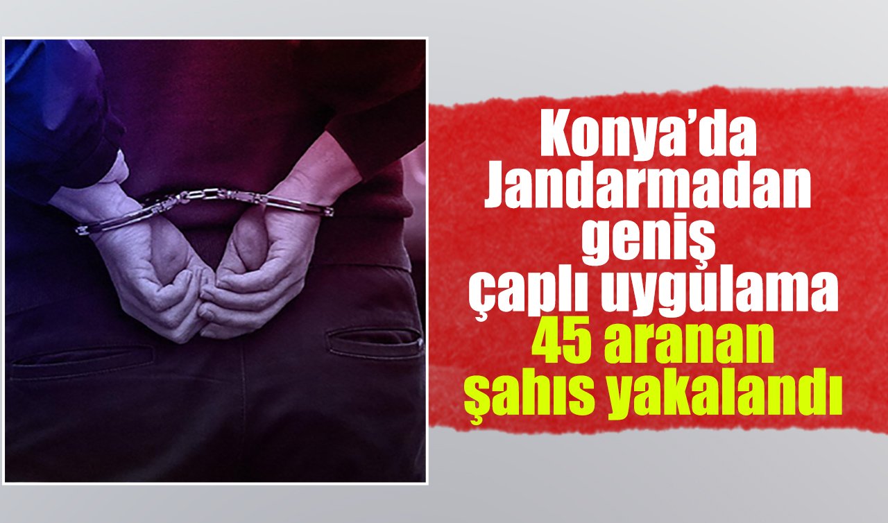 Konya’da Jandarmadan geniş çaplı uygulama: 45 aranan şahıs yakalandı