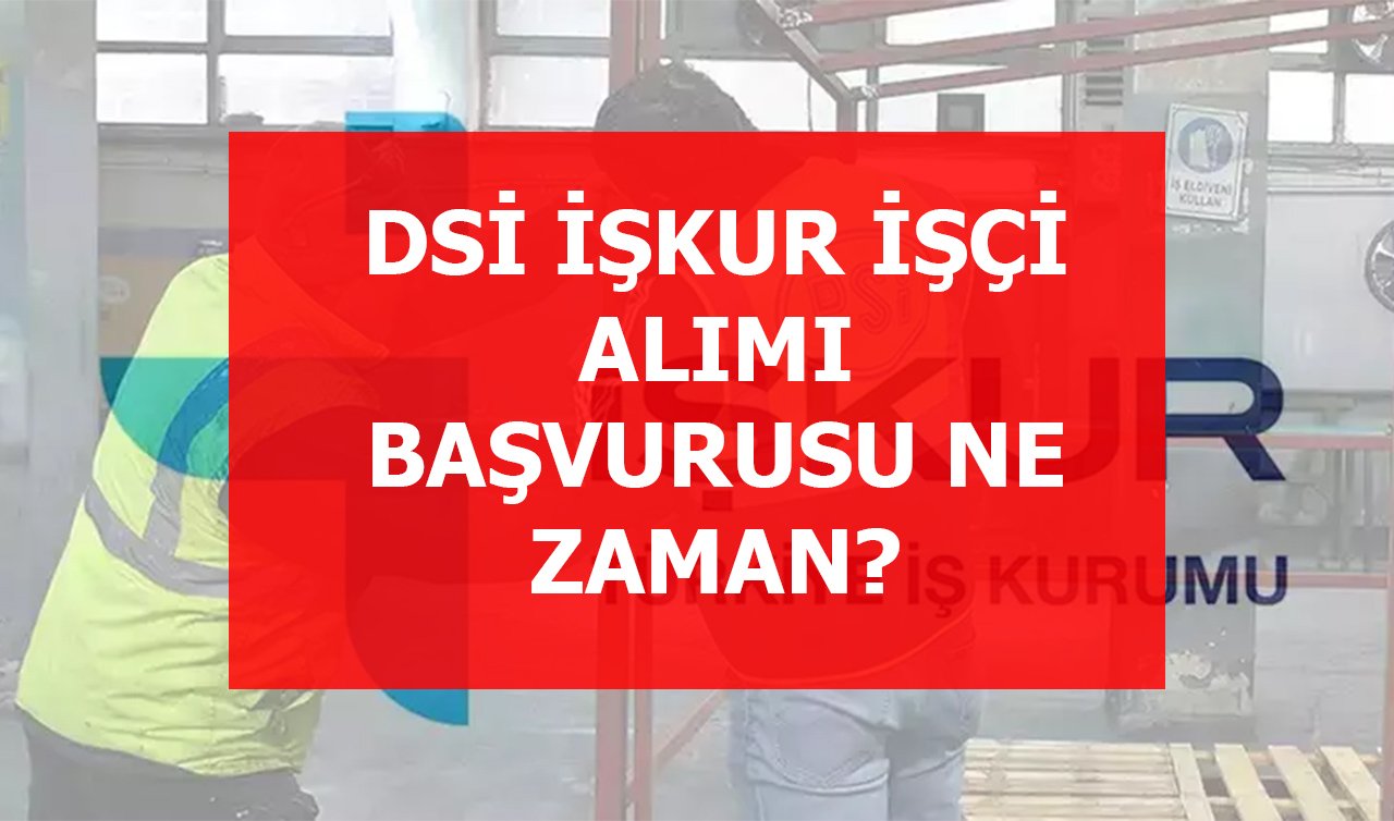 DSİ İŞKUR işçi alımı başvurusu ne zaman, nasıl yapılır? DSİ  1.389 sürekli işçi hangi kadrolara alınacak?
