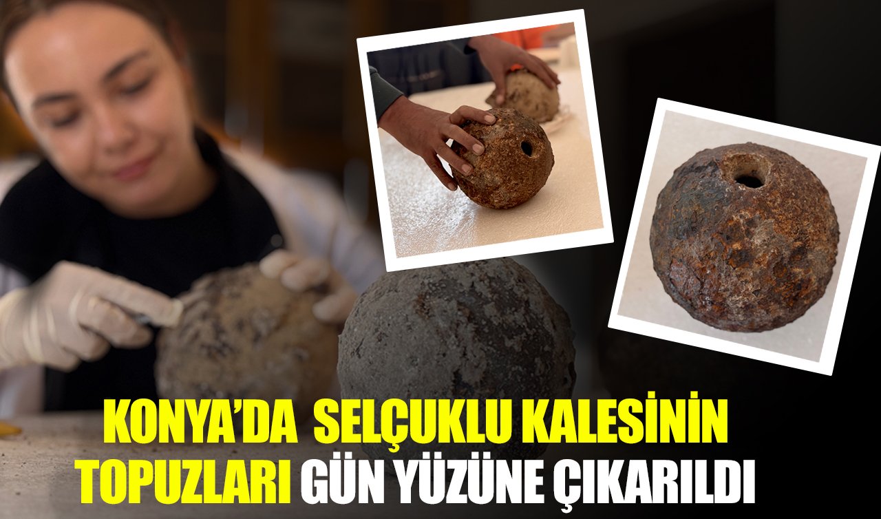 Konya’da Selçuklu kalesinin topuzları gün yüzüne çıkarıldı 