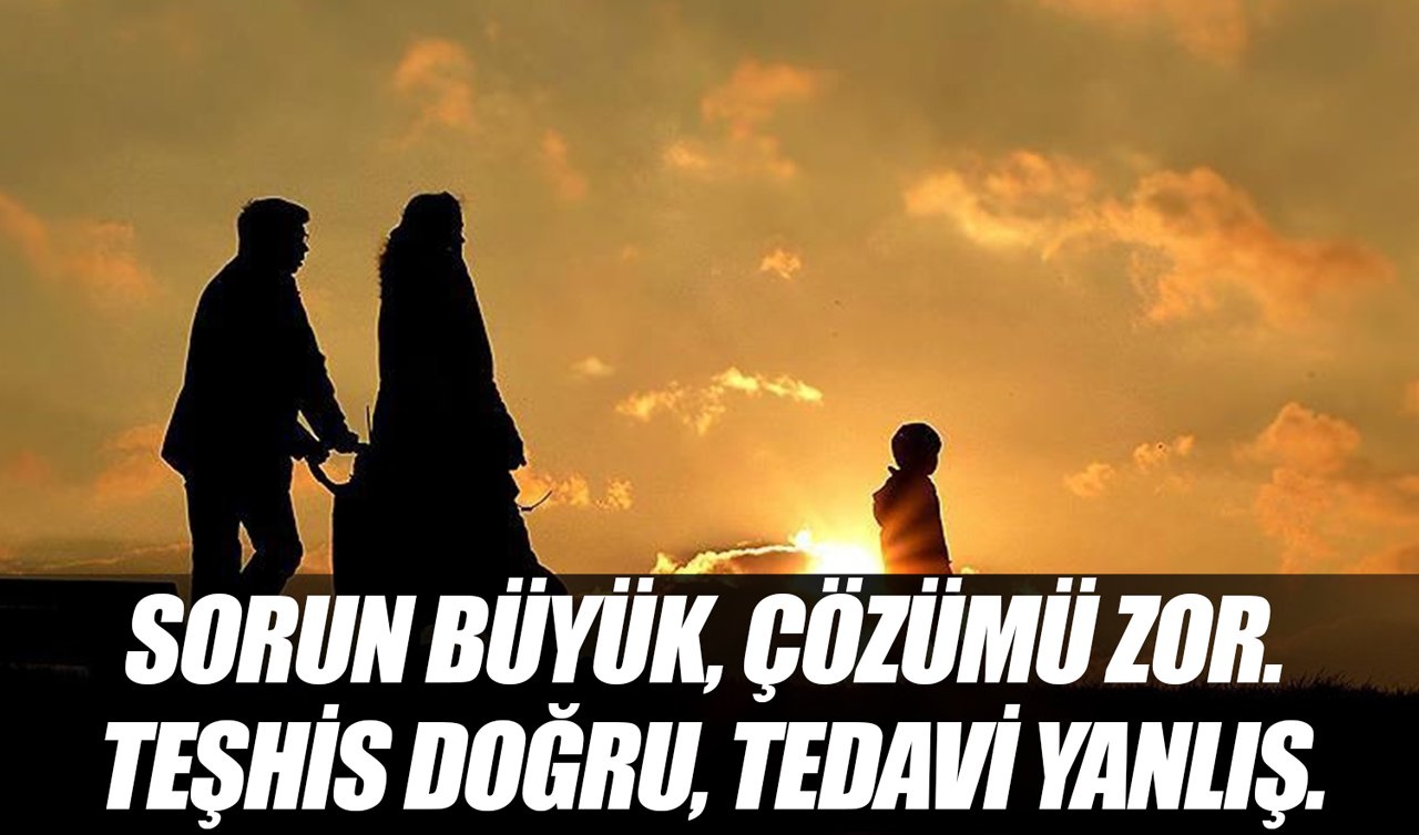 Sorun büyük, çözümü zor. Teşhis doğru, tedavi yanlış.