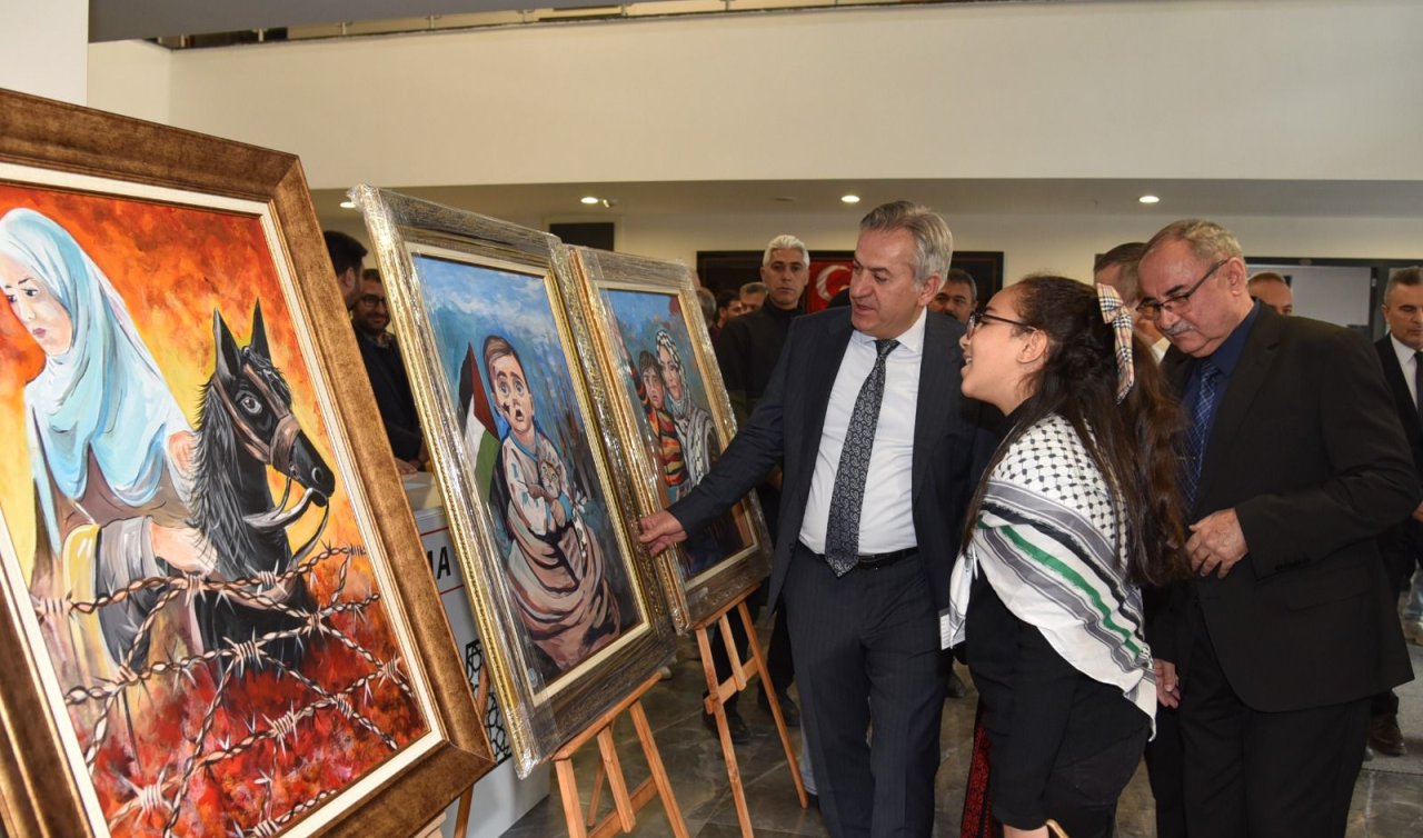 Konya’da “Sessiz Fırçalar’’ sergisi açıldı: Gazzeli öğrenciler umutlarını tuvale yansıttı