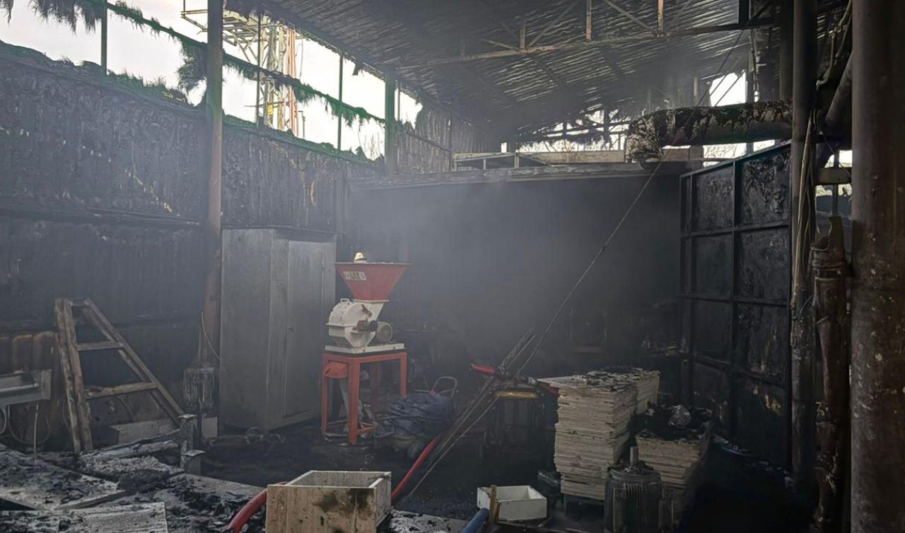  Mermer fabrikasında çıkan yangın paniğe neden oldu!