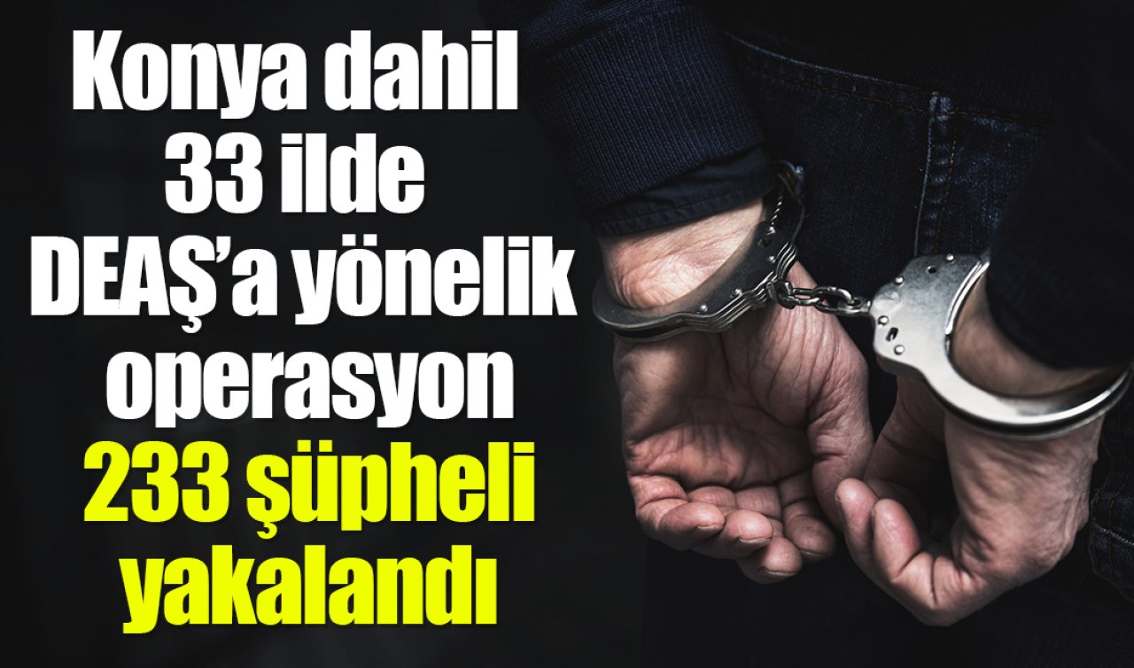 Konya dahil 33 ilde DEAŞ’a yönelik operasyon: 233 şüpheli yakalandı