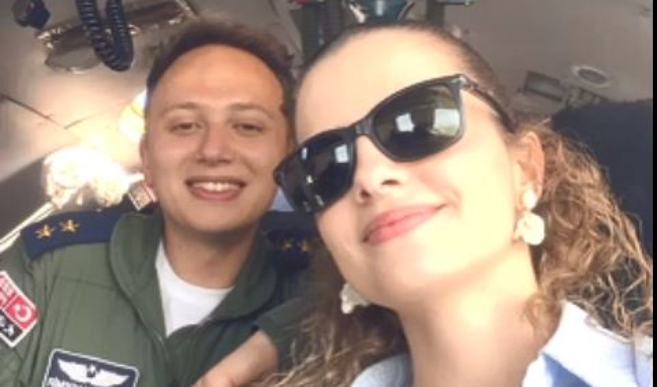 Şehit üsteğmenin eşi düşen uçakta birlikte çekildikleri fotoğrafları paylaştı