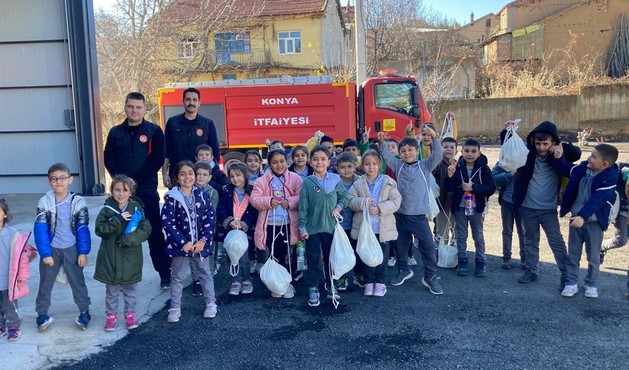 Hüyükte öğrenciler yangın eğitimiyle bilinçlendi
