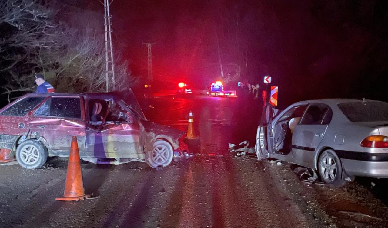 İki otomobil çarpıştı: 1 ölü 5 yaralı