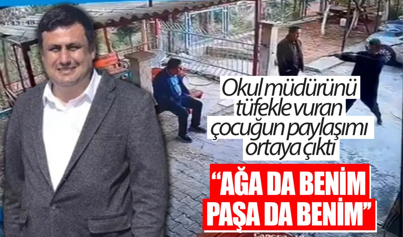 Okul müdürünü tüfekle vuran çocuğun paylaşımı ortaya çıktı