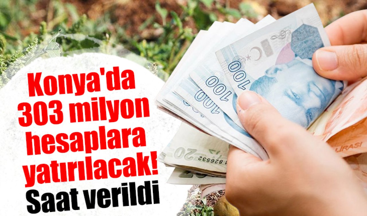 Konya’da 303 milyon hesaplara yatırılacak! Saat verildi 