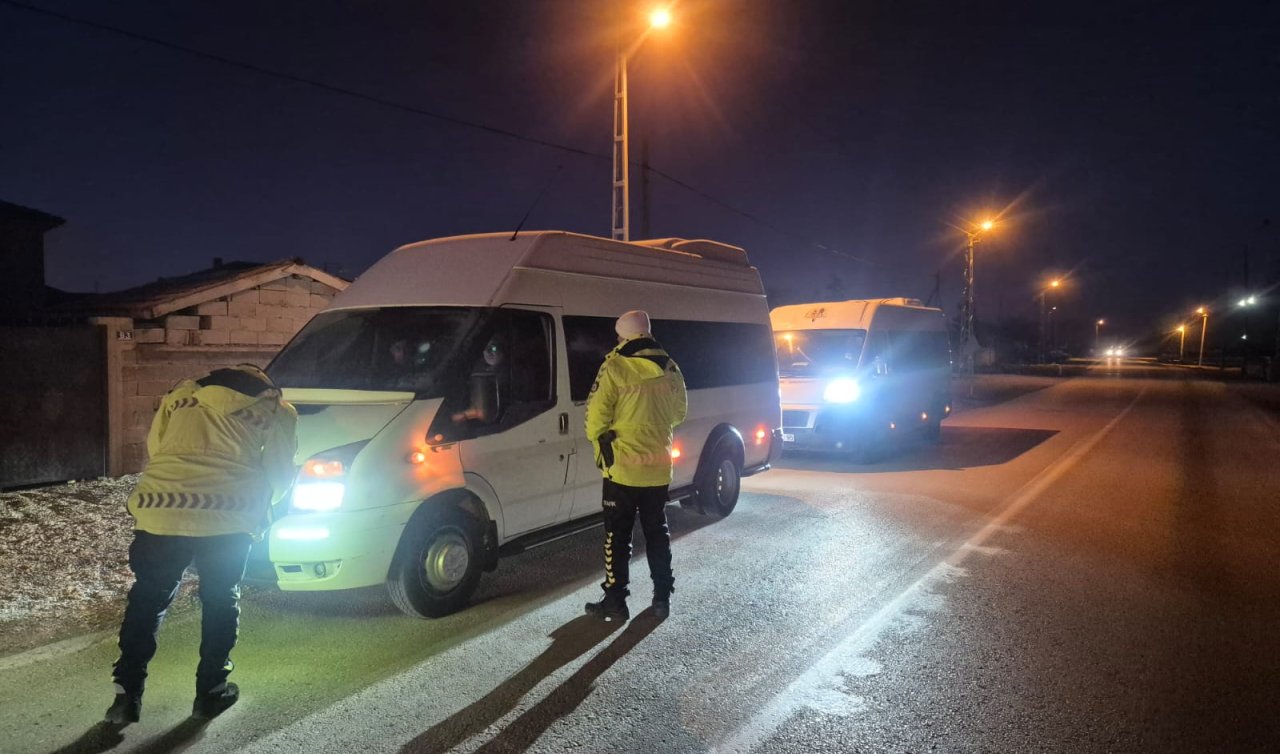 Konya’da servis araçlarına yönelik denetim 