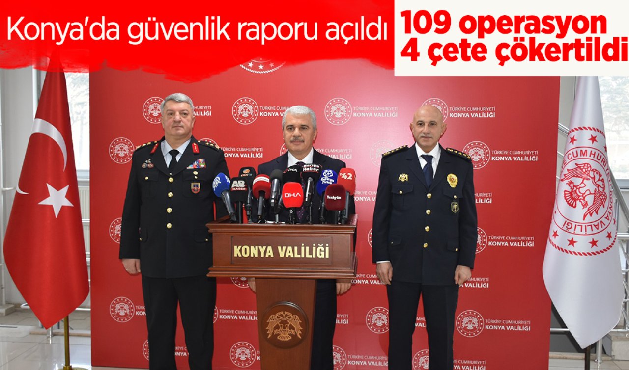 Konya’da güvenlik raporu açıldı: 109 operasyon 4 çete çökertildi
