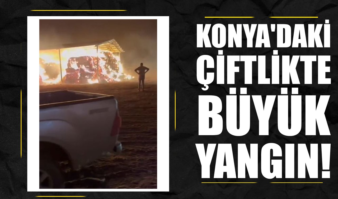 Konya’daki çiftlikte büyük yangın!