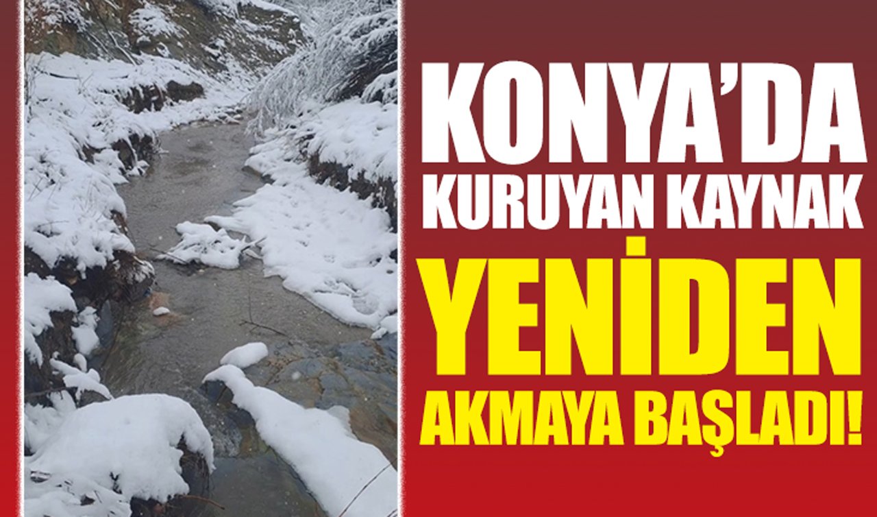 Konya’da kuruyan kaynak yeniden akmaya başladı! Büyük sevinç 