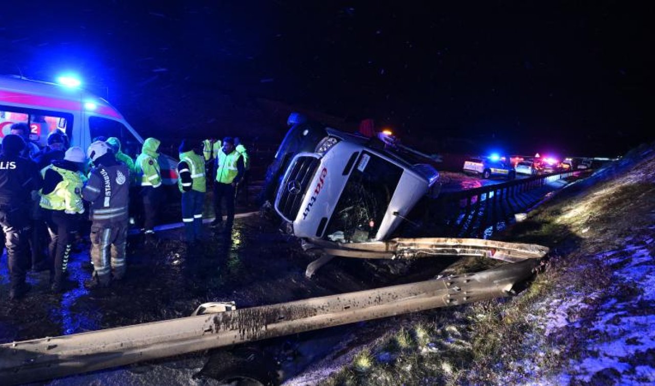 Minibüs devrildi: 11 yaralı