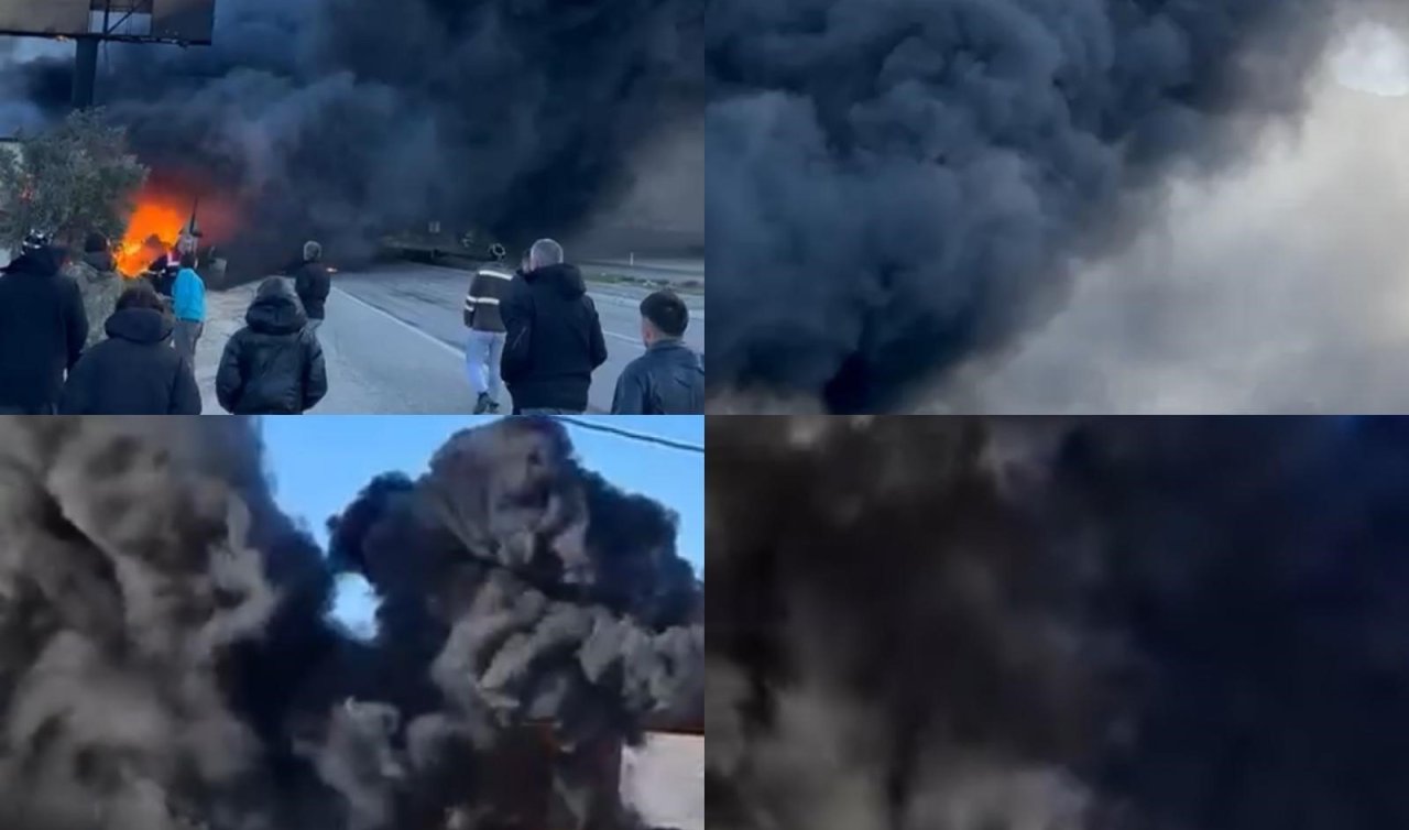 Oto lastikçide yangın: D-400’ü kara dumanlar kapladı