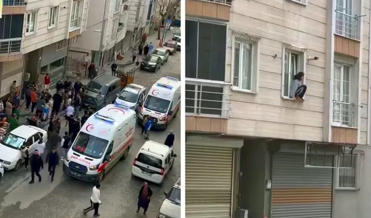 Eşinin şiddetinden kurtulmak için camdan atladı