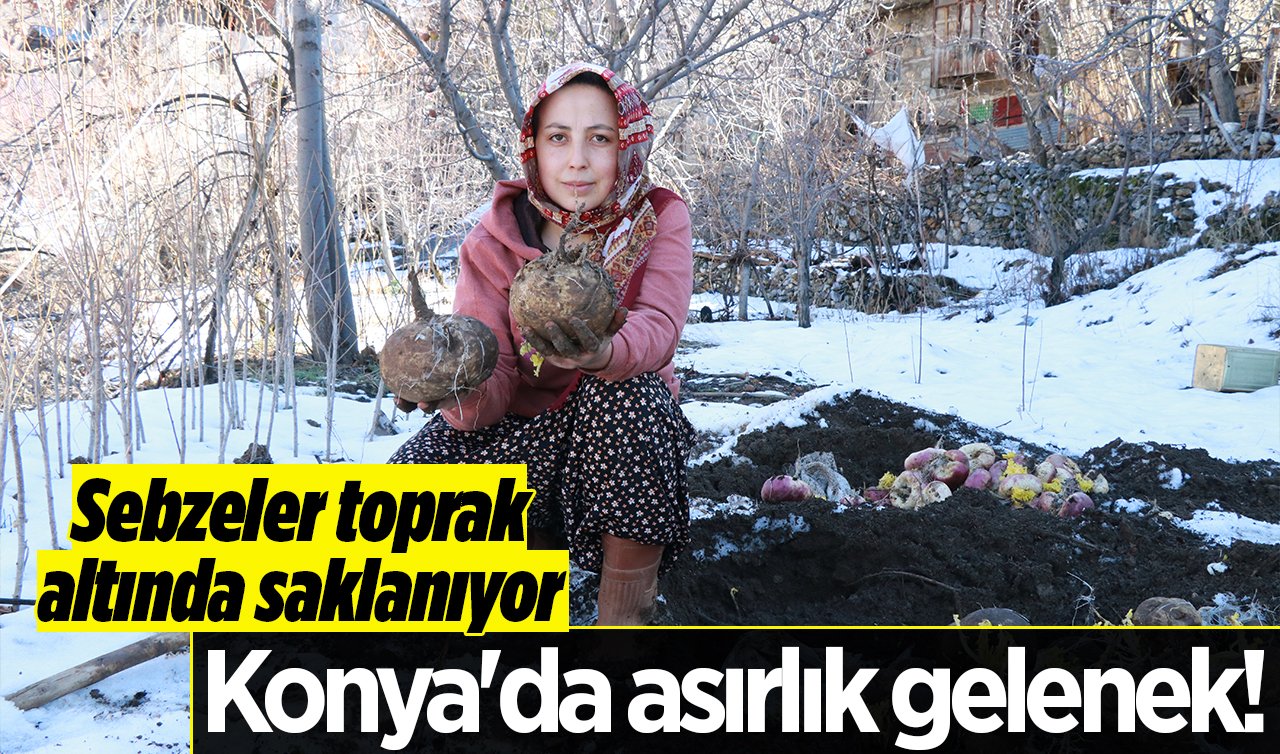 Konya’da asırlık gelenek! Sebzeler toprak altında saklanıyor