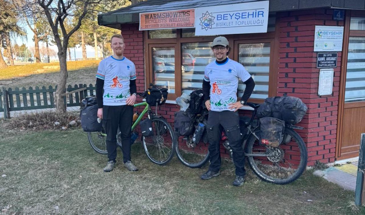 Yabancı bisikletçiler Beyşehir’de mola verdi