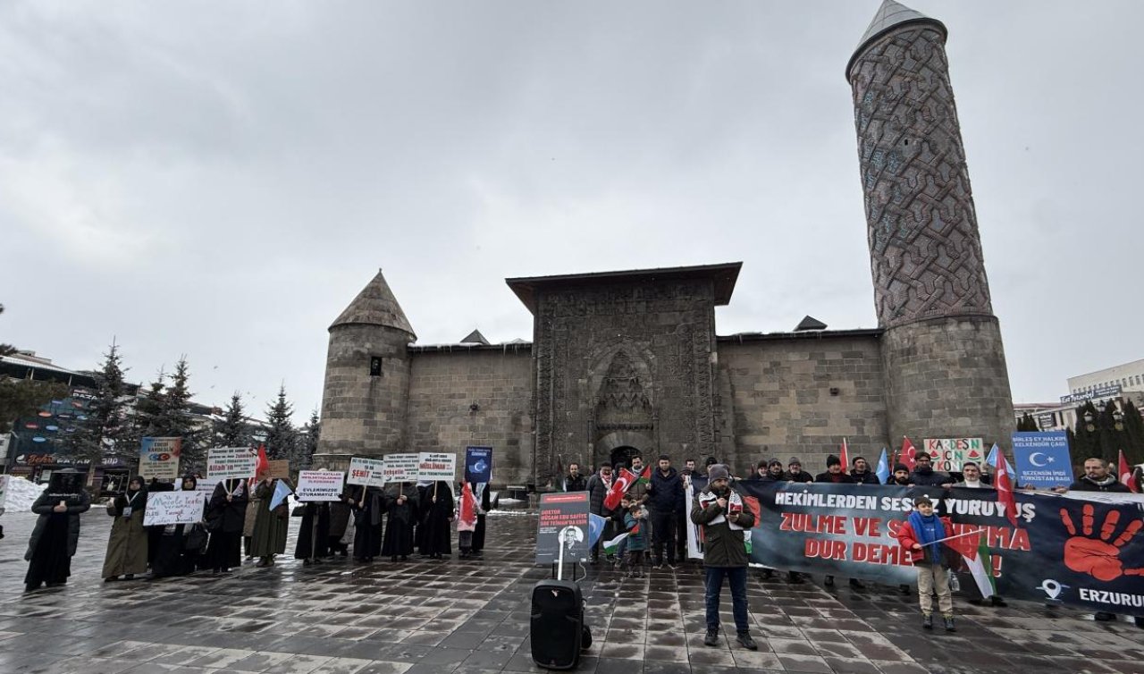 Erzurum’da sağlıkçılar Gazze için sessiz yürüyüşlerini sürdürdü