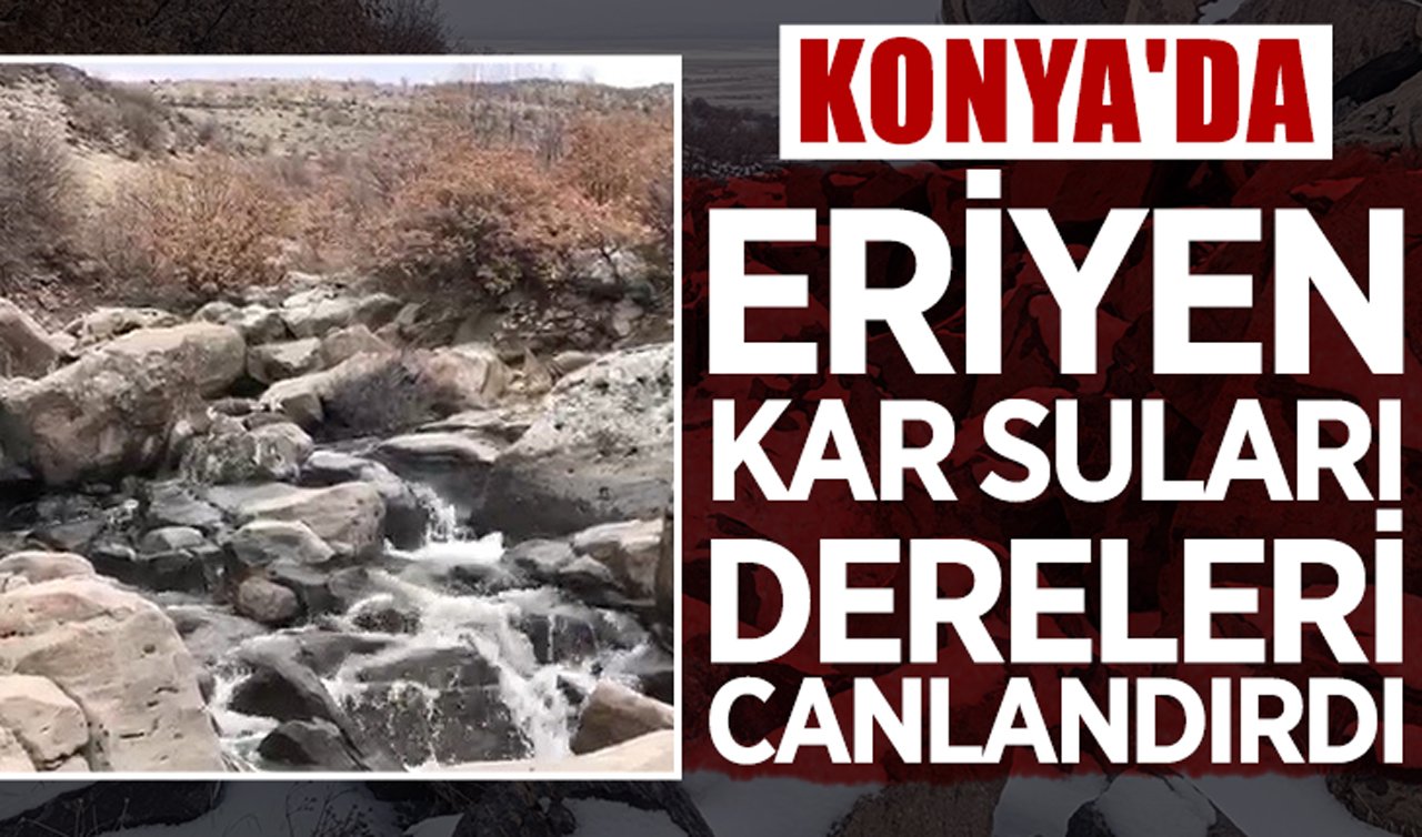 Konya’da eriyen kar suları dereleri canlandırdı!
