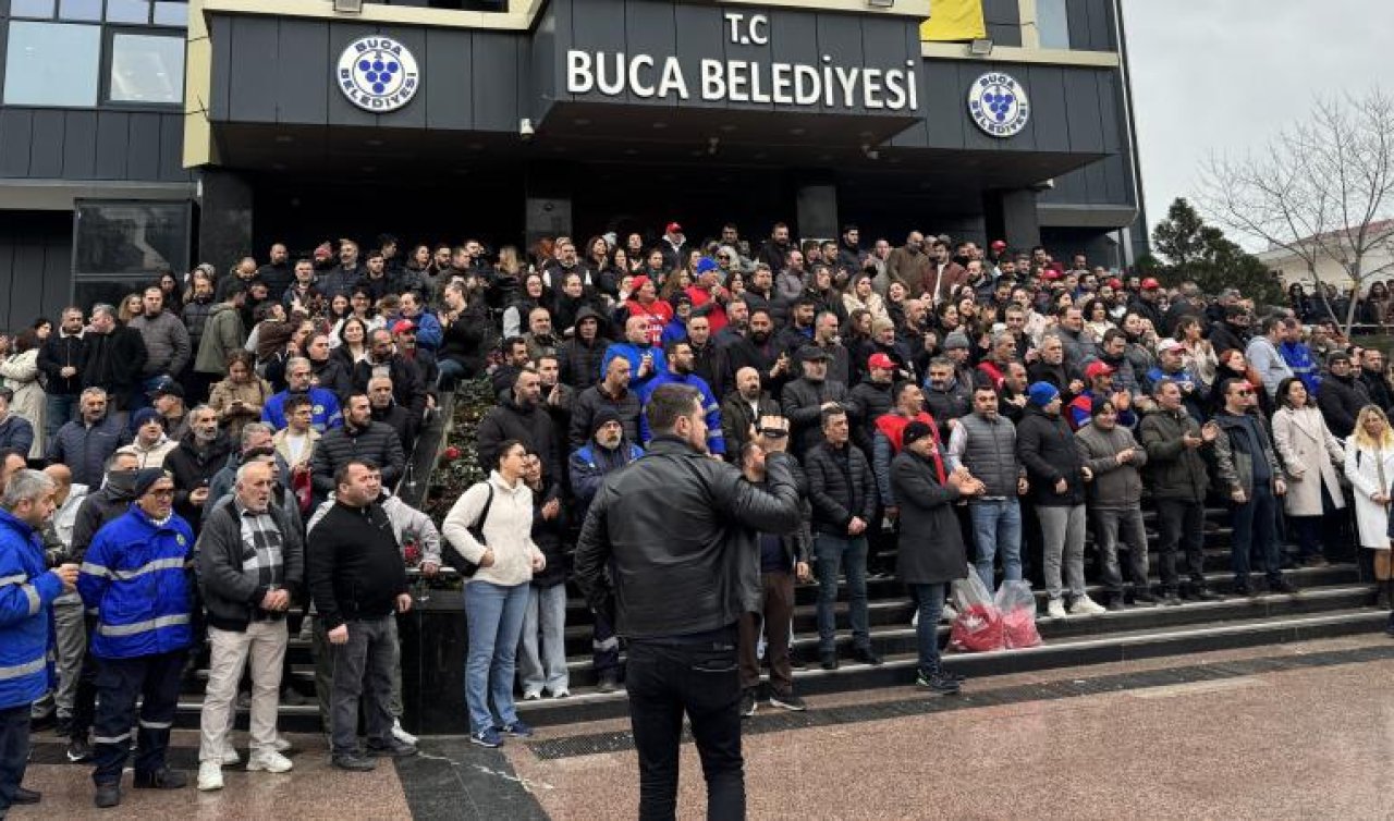 Alacakları ödenmeyen Buca Belediyesi işçileri iş bıraktı